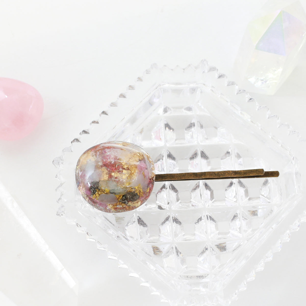 奧根能量髮夾 ～ 粉晶